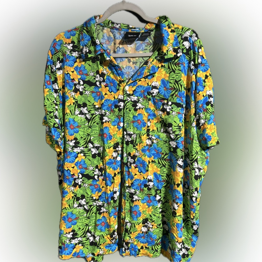 Disney Floral Print Shirt - Green, Blue, Yellow